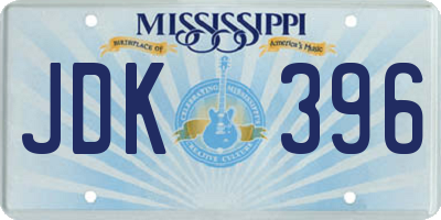 MS license plate JDK396