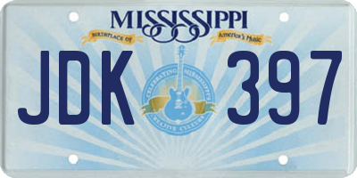 MS license plate JDK397