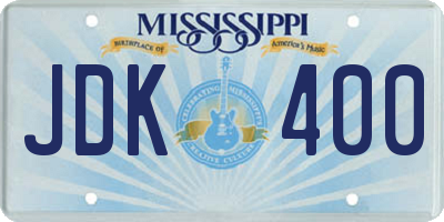 MS license plate JDK400