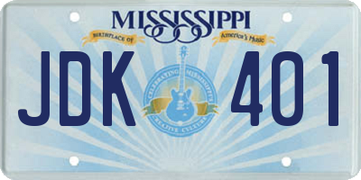 MS license plate JDK401