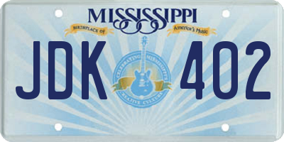 MS license plate JDK402