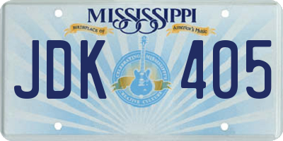 MS license plate JDK405