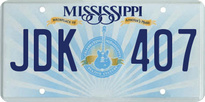 MS license plate JDK407