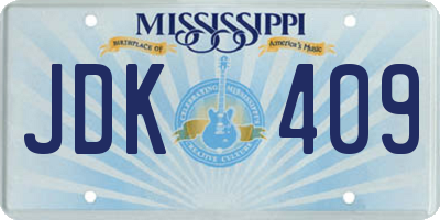MS license plate JDK409