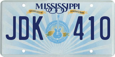 MS license plate JDK410