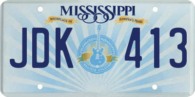 MS license plate JDK413