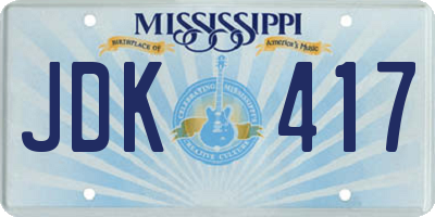 MS license plate JDK417