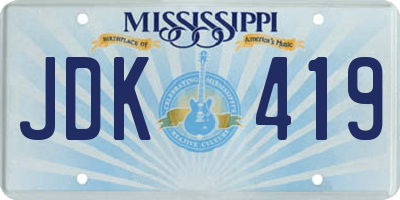 MS license plate JDK419