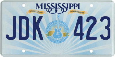 MS license plate JDK423