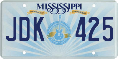 MS license plate JDK425