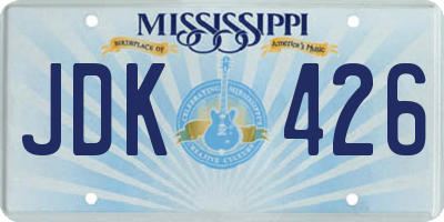 MS license plate JDK426