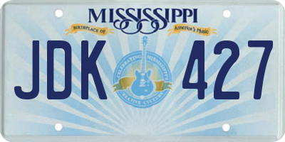 MS license plate JDK427