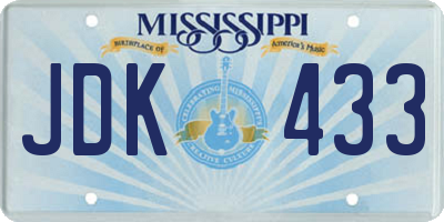 MS license plate JDK433