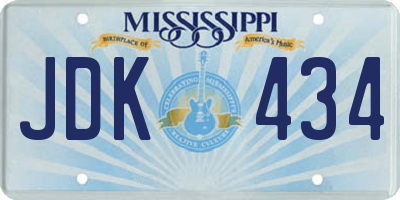 MS license plate JDK434