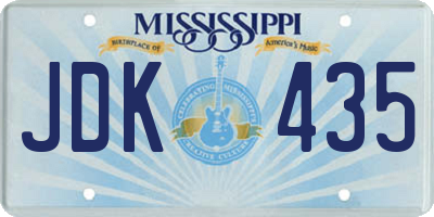 MS license plate JDK435