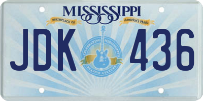 MS license plate JDK436