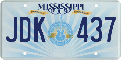 MS license plate JDK437