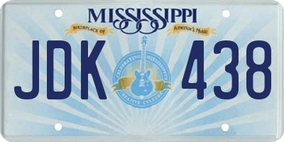 MS license plate JDK438