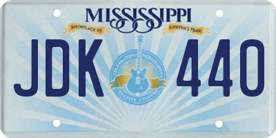 MS license plate JDK440