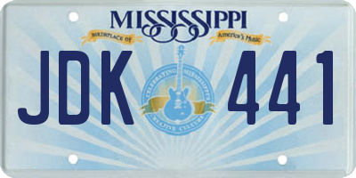 MS license plate JDK441