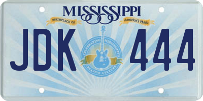 MS license plate JDK444