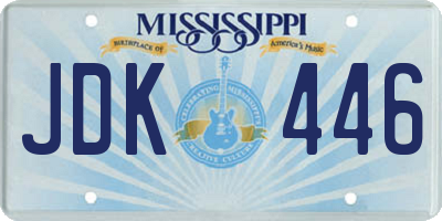 MS license plate JDK446