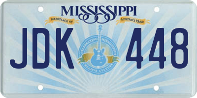 MS license plate JDK448