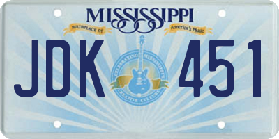 MS license plate JDK451