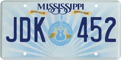 MS license plate JDK452