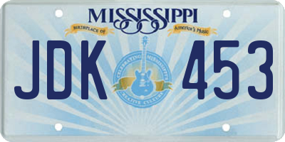 MS license plate JDK453