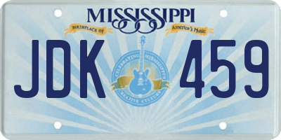 MS license plate JDK459