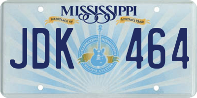 MS license plate JDK464