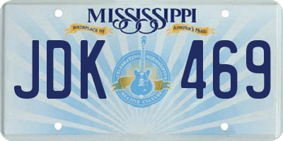 MS license plate JDK469