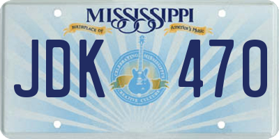 MS license plate JDK470