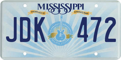 MS license plate JDK472