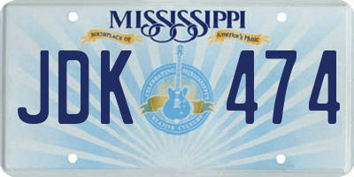 MS license plate JDK474