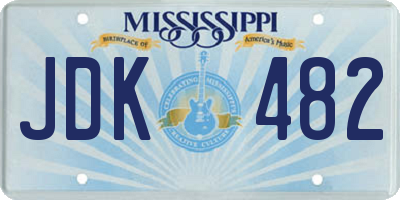 MS license plate JDK482