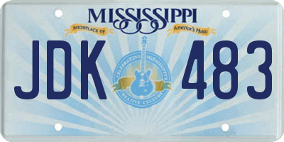 MS license plate JDK483