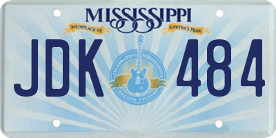 MS license plate JDK484