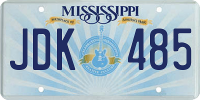 MS license plate JDK485