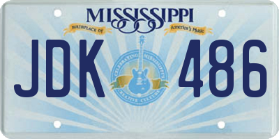 MS license plate JDK486