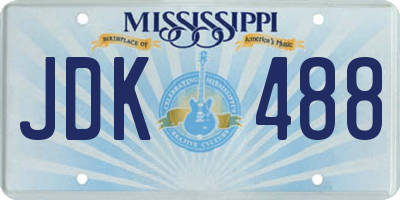 MS license plate JDK488