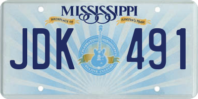 MS license plate JDK491
