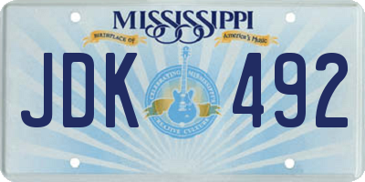 MS license plate JDK492