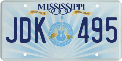 MS license plate JDK495