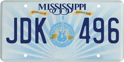 MS license plate JDK496