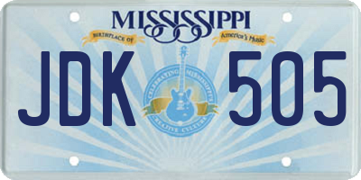 MS license plate JDK505