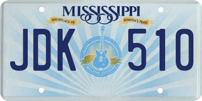 MS license plate JDK510