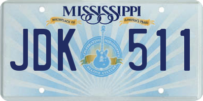 MS license plate JDK511