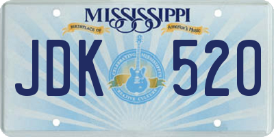 MS license plate JDK520